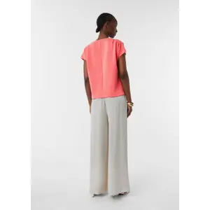 Soft Modal Jersey Pleated Round Neck T-Shirt Women COMMA image-2