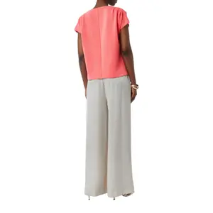 Soft Modal Jersey Pleated Round Neck T-Shirt Women COMMA image-3