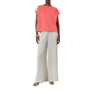 Soft Modal Jersey Pleated Round Neck T-Shirt Women COMMA image-5