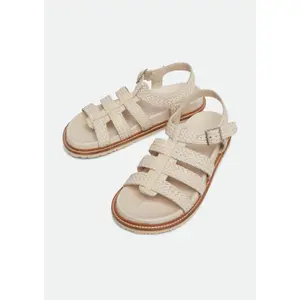 Woven Leather Sandals for Women COMMA image-3