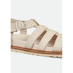 Woven Leather Sandals for Women COMMA image-5