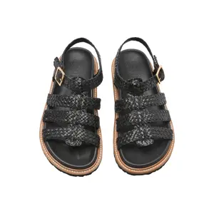 Woven Leather Sandals for Women COMMA image-1
