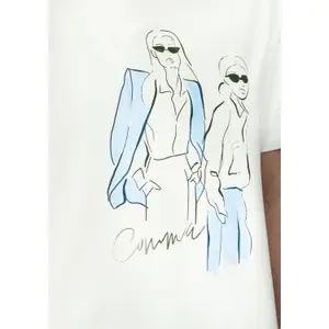Women’s Front Print Relaxed Fit T-Shirt COMMA image-3