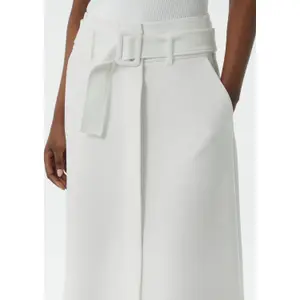 Midi Skirt with Belt and Textured Pattern Woman COMMA image-1