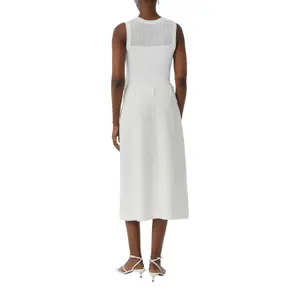 Midi Skirt with Belt and Textured Pattern Woman COMMA image-3