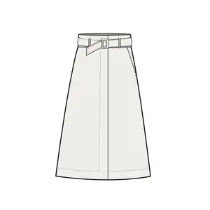 Midi Skirt with Belt and Textured Pattern Woman COMMA image-4