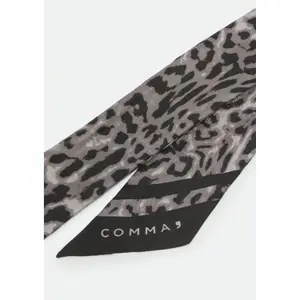 Silk Animal Print Scarf for Women COMMA image-6