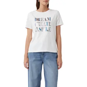 Women's Cotton Blend Jersey T-shirt with Sparkling Print COMMA image-2