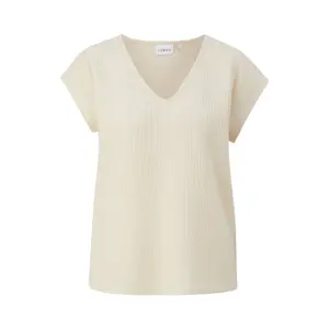 Women's Textured Jersey V-Neck T-Shirt COMMA image-0