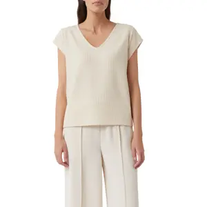 Women's Textured Jersey V-Neck T-Shirt COMMA image-2