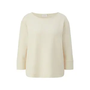 Women's Pleated Round Neck Soft Modal Jersey Top COMMA image-0