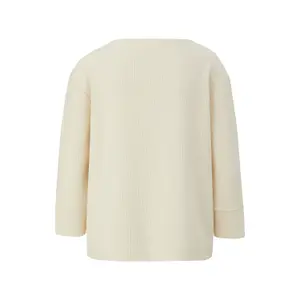 Women's Pleated Round Neck Soft Modal Jersey Top COMMA image-1
