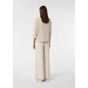 Women's Pleated Round Neck Soft Modal Jersey Top COMMA image-4