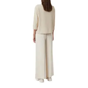 Women's Pleated Round Neck Soft Modal Jersey Top COMMA image-5