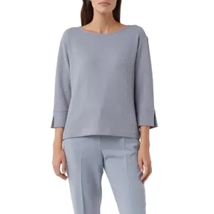 Women's Pleated Round Neck Soft Modal Jersey Top COMMA image-2