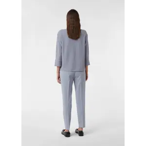 Women's Pleated Round Neck Soft Modal Jersey Top COMMA image-4