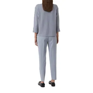 Women's Pleated Round Neck Soft Modal Jersey Top COMMA image-5
