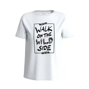 Women's Cotton Blend T-shirt with Front Print COMMA image-0