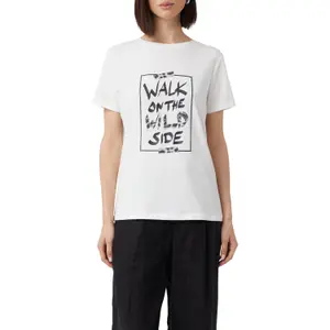 Women's Cotton Blend T-shirt with Front Print COMMA image-2