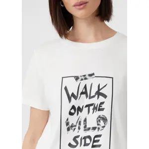 Women's Cotton Blend T-shirt with Front Print COMMA image-3