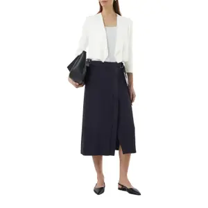 Short Cardigan with Openwork Details and Decorative Border Women's COMMA image-4