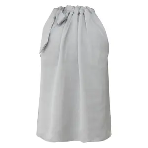 Sleeveless Satin Blouse with Bow Tie Collar and Ruffles Women's COMMA image-1