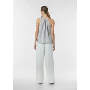 Sleeveless Satin Blouse with Bow Tie Collar and Ruffles Women's COMMA image-4