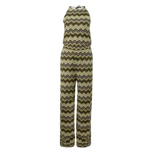 Womens Zigzag Pattern Mesh Jumpsuit COMMA image-0