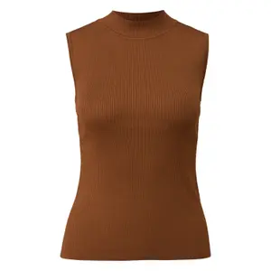 Fitted Fine Knit High Neck Vest Women COMMA image-0