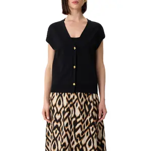 Women's Sleeveless Cardigan with Decorative Metal Buttons COMMA image-2