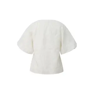Women's Full English Embroidery Blouse with Balloon Sleeves COMMA image-1
