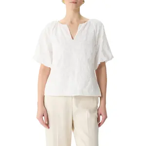 Women's Full English Embroidery Blouse with Balloon Sleeves COMMA image-2