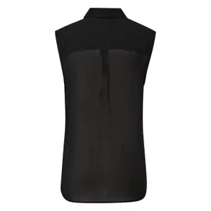 Sleeveless Ramie Blouse with Shirt Collar and Patch Pockets for Women COMMA image-1