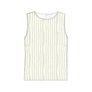 Women's Sleeveless Striped Tennis Blend Linen Blouse COMMA image-4