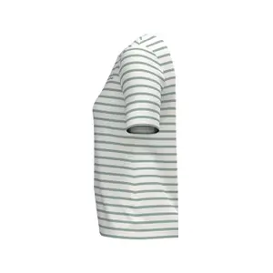 Striped T-Shirt with Embroidered Logo for Women COMMA image-6