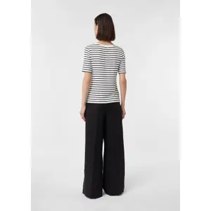 Striped T-Shirt with Embroidered Logo for Women COMMA image-4