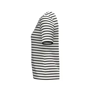 Striped T-Shirt with Embroidered Logo for Women COMMA image-6