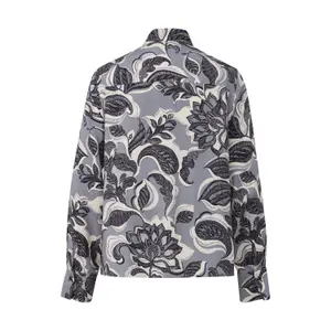 Women's Long Sleeve Blouse with All-Over Print and Shirt Collar COMMA image-1
