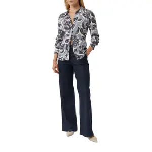 Women's Long Sleeve Blouse with All-Over Print and Shirt Collar COMMA image-6