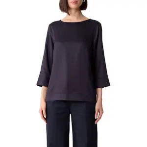3/4 Sleeve Viscose Blouse with Side Slits Women COMMA image-2