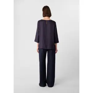 3/4 Sleeve Viscose Blouse with Side Slits Women COMMA image-4
