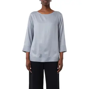 3/4 Sleeve Viscose Blouse with Side Slits Women COMMA image-2