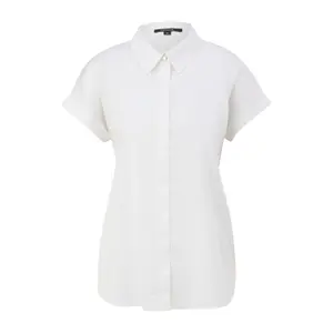 Women’s Short Sleeve Fixed Cuff Mixed Cotton Blouse COMMA image-0