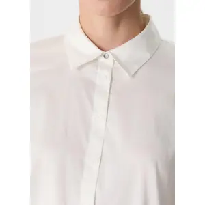 Women’s Short Sleeve Fixed Cuff Mixed Cotton Blouse COMMA image-3