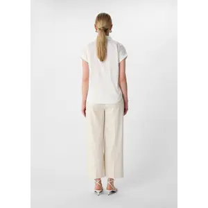 Women’s Short Sleeve Fixed Cuff Mixed Cotton Blouse COMMA image-4