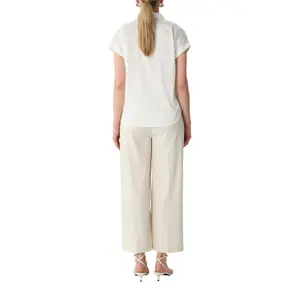 Women’s Short Sleeve Fixed Cuff Mixed Cotton Blouse COMMA image-5