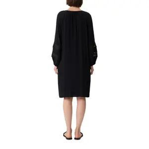 Short Crepe Chiffon Dress with Lace Round Neck Buttoned Women COMMA image-5