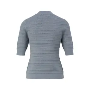 Fitted Short Sleeve Textured Knit Top for Women COMMA image-1