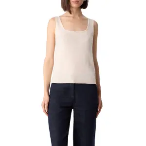Women's Sleeveless Cotton Blend Sweater COMMA image-2