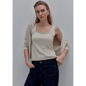Women's Sleeveless Cotton Blend Sweater COMMA image-6
